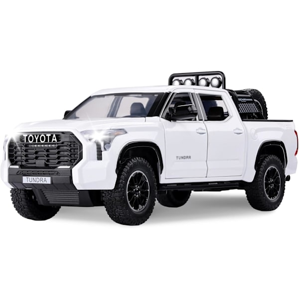 Tundra-leluautot 3 4 5 6 7-vuotiaille pojille Maastoajoneuvo Lelupakuautot Pojille Ikä 3-5 Diecast Metalliset Isot Autot Valolla ja Äänellä Veto Takaisin