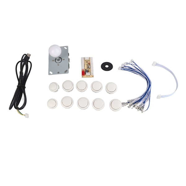 Arkadspel DIY-delar kit Zero Delay USB-kodare JoyStick-knapp för Mame-spel (vit)