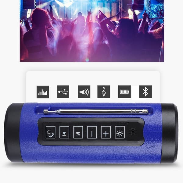 Multifunktionel bærbar Bluetooth-højttaler Stereo Sound Bar Support MP3 U Disk/TF-kort (blå)