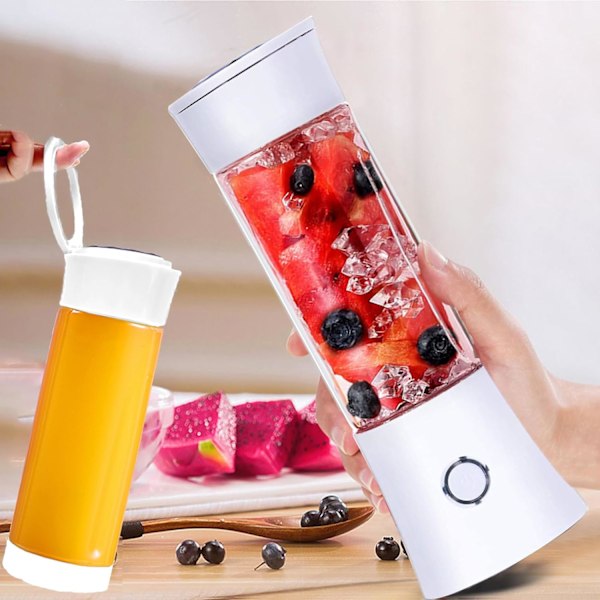 Kannettava Blenderi, Toycol Henkilökohtainen Blenderi Smoothieille ja Sekoituksille 6 Terällä, 16 Oz Mini Blenderi Kupilla Matkakannen ja USB-Latauksella White