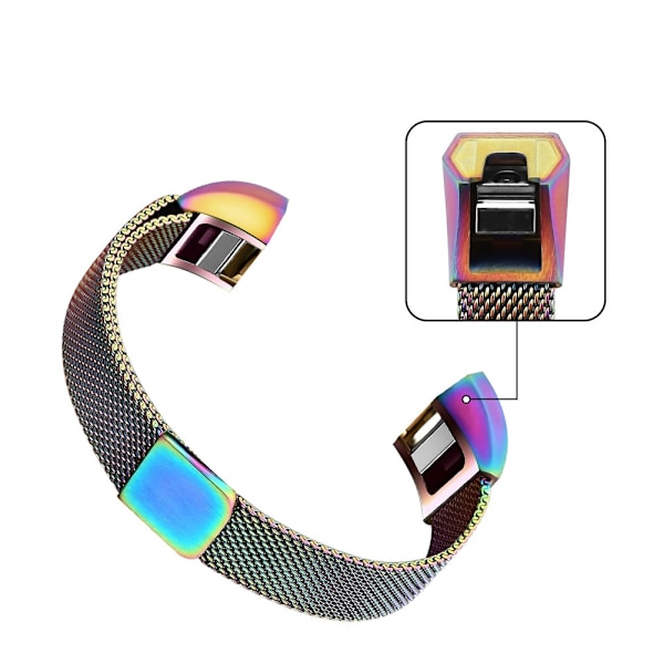 Magnetisk løkkeerstatningsrem Fargerik metallrem for Fitbit alta Rainbow