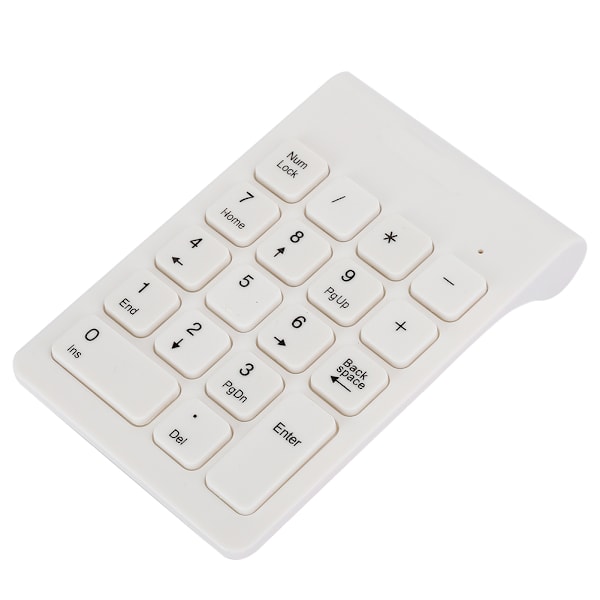 MAIKOU USB2.0 Trådløst tastatur 2.4GHz‑2.483GHz Mini 18 taster Hvit numerisk tastatur for nettbrett bærbare datamaskiner
