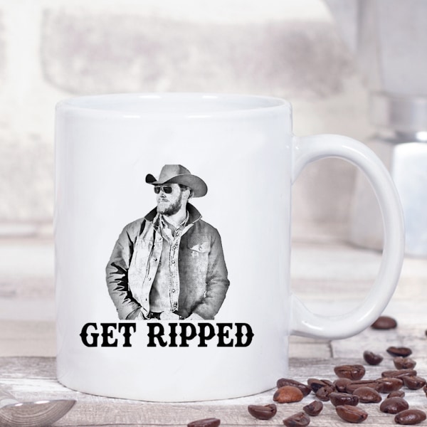 Få Ripped - Rip Wheeler Yellowstone Krus, Sjovt Kaffekrus, Nyhed Gave til Ven, Sød Kaffekop Gaver 11oz