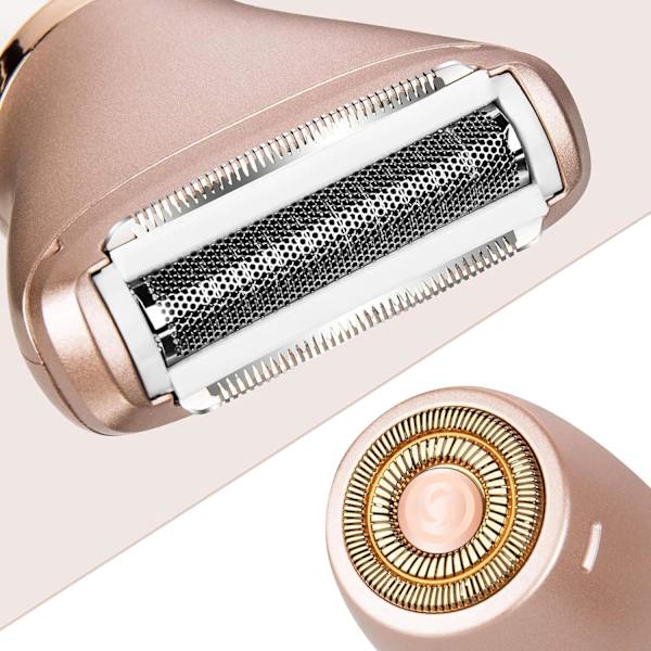 2-i-1 Elektrisk Rakapparat för Kvinnor - Ansikte, Ben & Armhålor, Hem Epilator, Smärtfri, Bärbar, Våt & Torr, Helkroppsrengöring, Sladdlös USB Laddningsbar