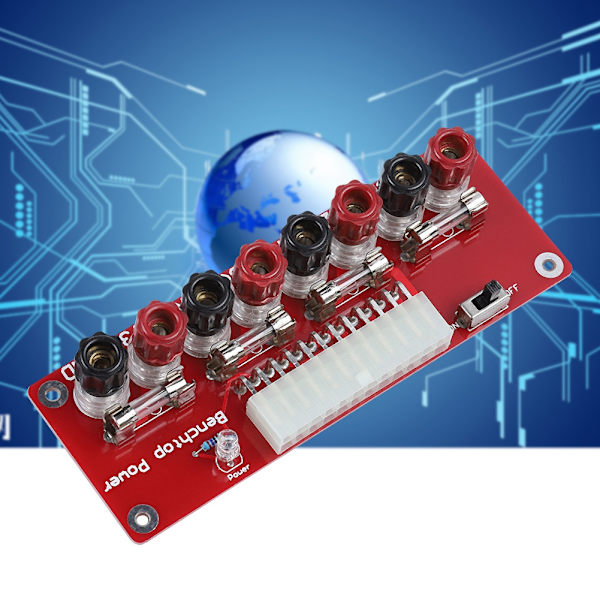24in ATX Power Board Indicator Bench Top Breakout Board Module Kit For Computer PC Red