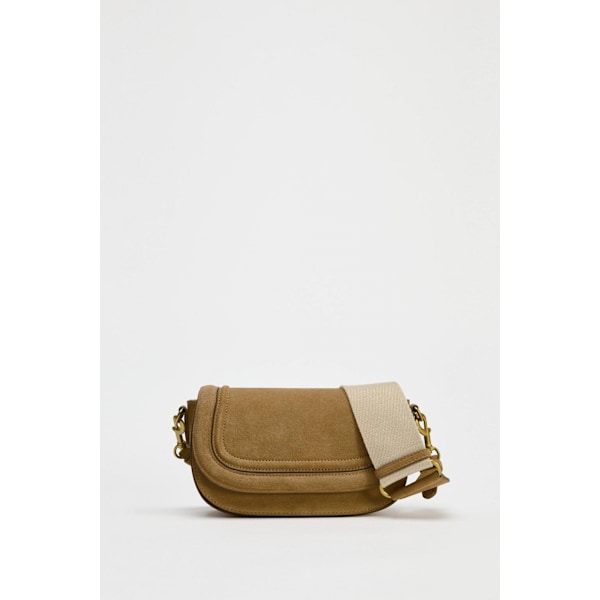 Damväska Mörkbrun Sadelväska Flap Axelväska Casual Mode Mocka Crossbody Väska