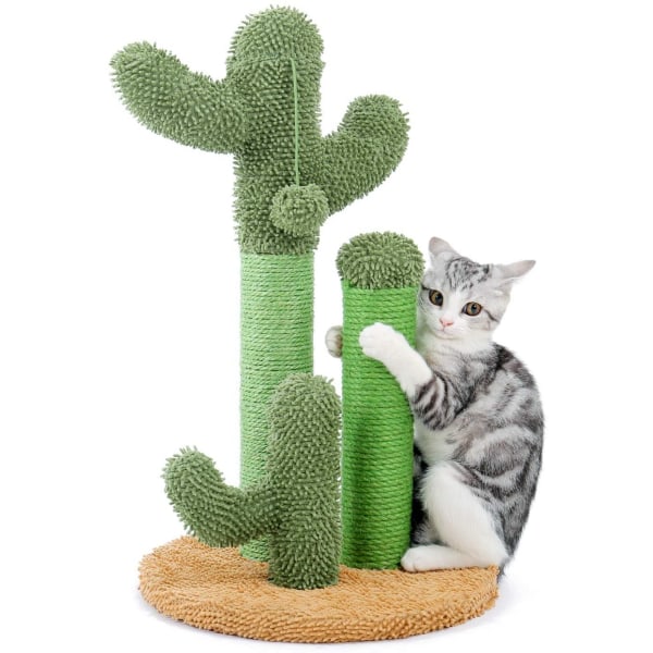 Kattekradsestolpe Kaktus Kattekradse med 3 kradsestænger og interaktiv dinglende bold