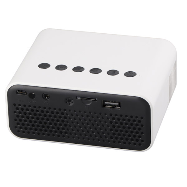 Bærbar Mini Projektor Hjemmekino Mobiltelefon Projektor for Skjermprojeksjon 100‑240V Hvit EU-plugg