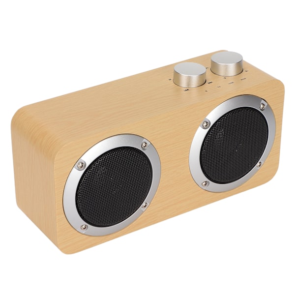 Trådlös Bluetooth-högtalare Retro Full Frequency Bärbar Trä Datorhögtalare för WindowsGul Trästruktur
