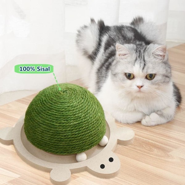 Katteskrabelegetøj，Sisal Katteskrabebold，Katteskrabelegetøj med bold，Naturlig Sisal Katteskrabepude med bold，Interaktivt legetøj til katte
