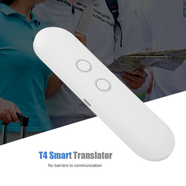 T4 Smart Translator Real Time Flersproget Foto Oversættelse med 42 sprog (Hvid)