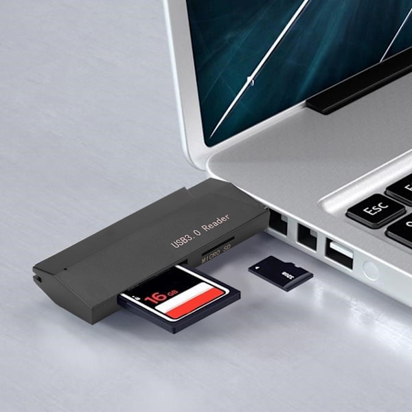 Mini minneskort/TF dubbla kortläsare USB3.0 kortläsare universell för Windows / OSX / Linux