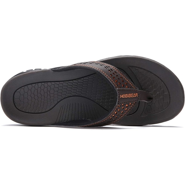 Herrsport Flip Flops Komfort Casual Thong Sandaler Utomhus Brown/Orange 48