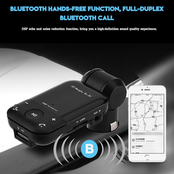 FM Bil Bluetooth Sender LED Trådløs Dobbelt USB MP3 Biloplader Sender