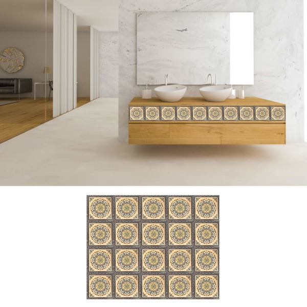 20st kakel diagonalt klistermärke självhäftande vattentäta golvdekaler för vardagsrummet