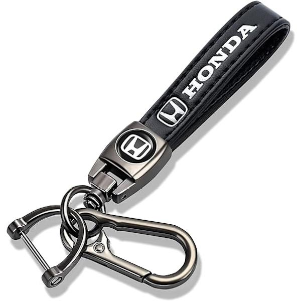 Kompatibel med Honda ægte læder bil logo nøglering kompatibel med mænds og kvinders nøglering nøglering sort tilbehør