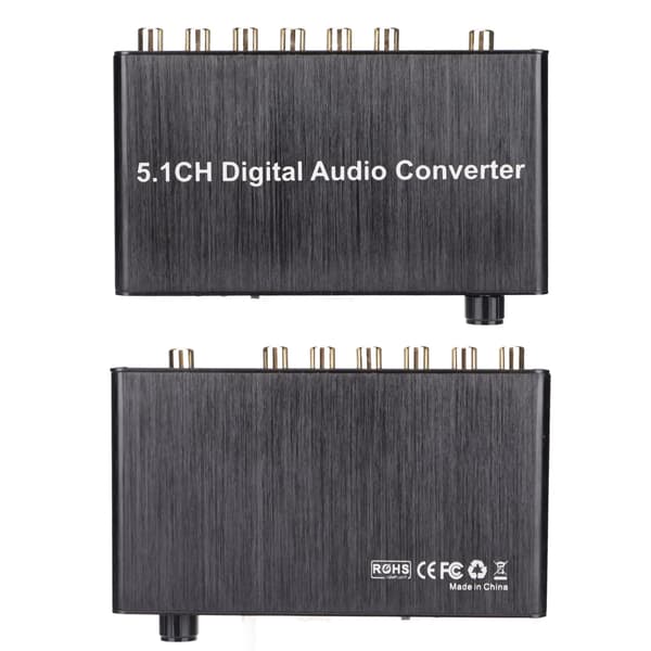 AY77 5.1CH DAC-konverter Audiodekoder Digital optisk koaksial til Toslink til RCA 3,5 mm stik til Xbox til PS4 til TV