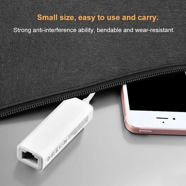 USB 3.1 Type C - RJ45 100Mbps Ethernet LAN -verkkoadapteri MacBook USB-C -kannettavalle