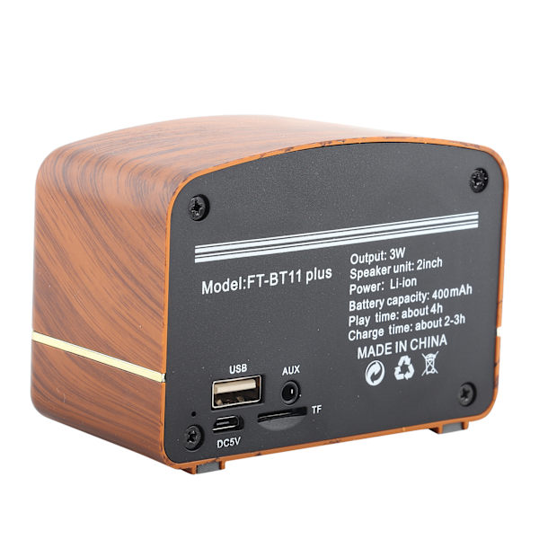 FT BT11Plus Muovinen Kannettava Ulkoilun Bluetooth-Kaiutin Matkapuhelin Langaton Pistoke Kortti Kaiutinlaatikko (Puinen Persikka Väri)