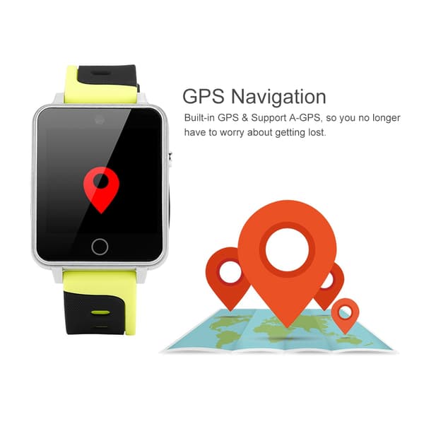 1,54\" skærm Smart Armbånd Bluetooth Ur GPS Navigation 512MB+4GB Til Android 5.1 (Grøn)