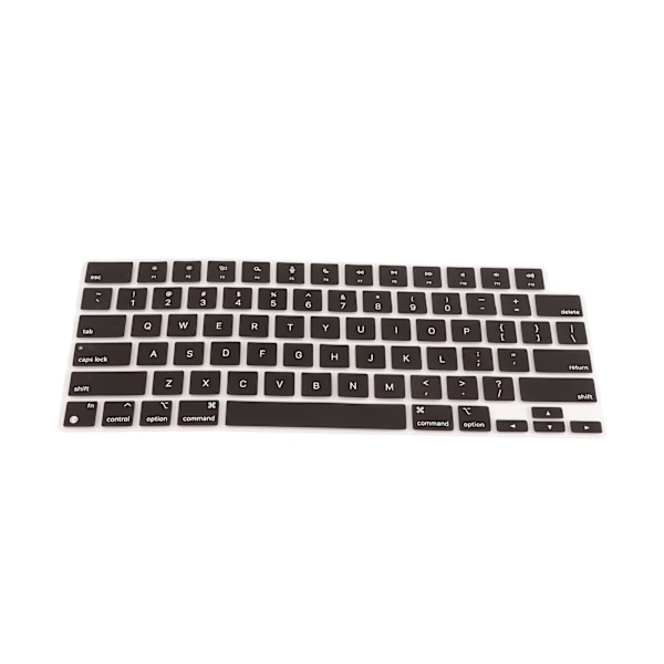 Tangentbordsöverdrag för MacBook Font Matching Vattentät Dammtät Silikon Tangentbordsskydd Svart US Version 21 Pro14/16 (A2442/A2485)