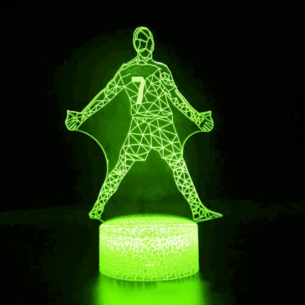 3D Fodbold Natlys Lampe Illusion Natlys 16 Farveskiftende Bordskrive Dekoration Lamper Gave Akryl Flad ABS Base USB Kabel Legetøj