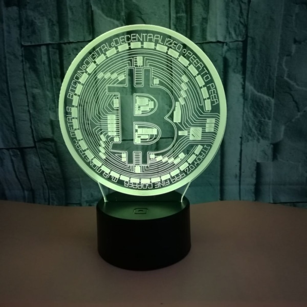 Qinwei 3D nattlys LED illusjon skrivebordslampe 7 farger endring USB-kabel berøringsfjernkontroll  julebursdagsgave （svart sete）