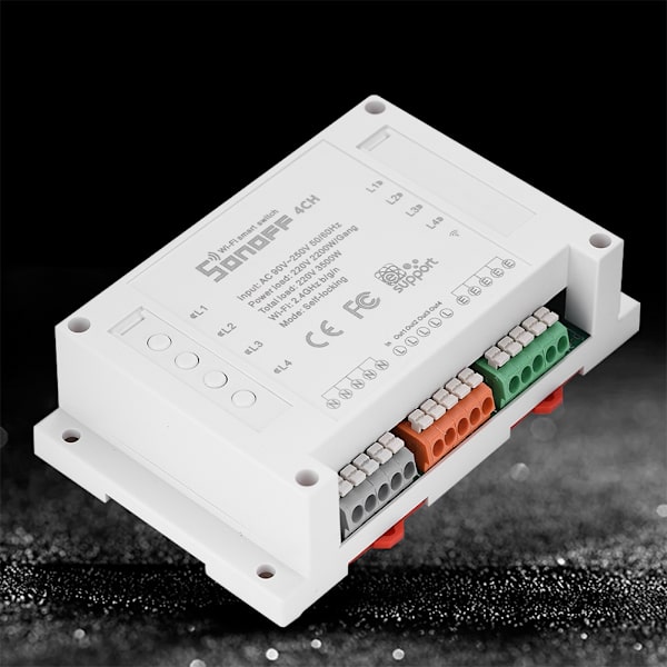 4-kanals montering Smart Home WiFi-stikkontaktmodul Timer AC 90-250V til Android/iOS-telefon