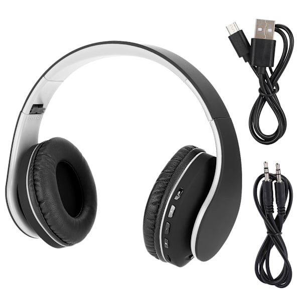 WH-816 Taitettava langaton Bluetooth-kuuloke Säädettävä pääpanta Kuulokemikrofoni Musta ja harmaa