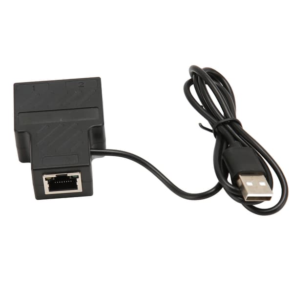 100 Mbps Ethernet-splitter RJ45 1 til 2 høyhastighets Ethernet-splitteradapter med USB-strømkabel