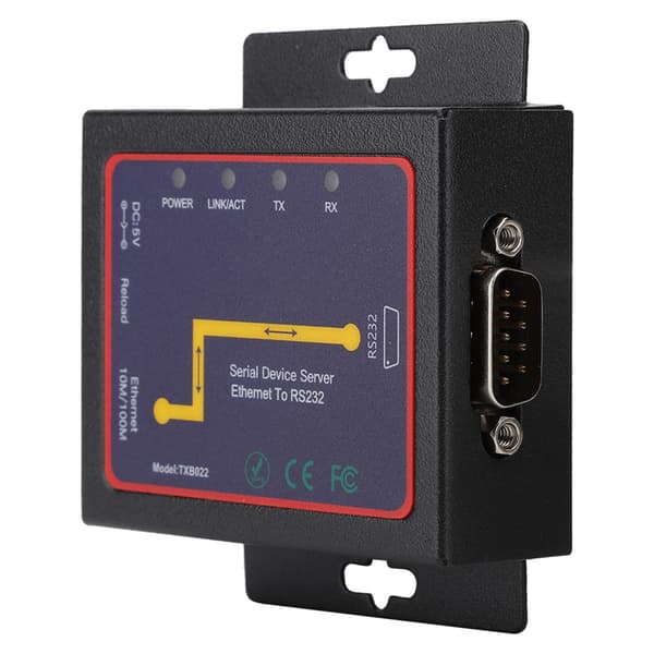 RJ45 til RS232 Single Serial Server PluG i RS‑232 til TCP/IP Konverter 100‑240V