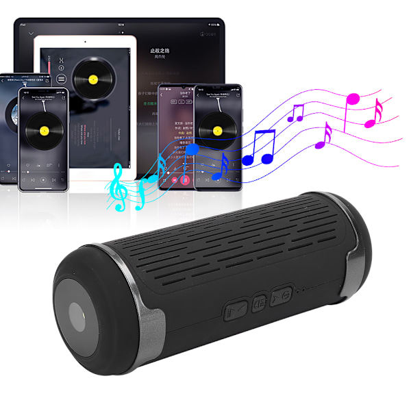 BS-12 Ulkoilupyöräily Bluetooth-kaiutin Liitä kortti Langaton subwoofer taskulampulla
