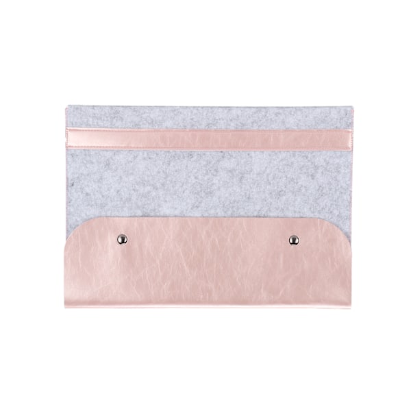 Laptopfodral Väska Dubbelskikts Flip Typ Notebook Dator Skyddande Foder Väska för MacBook Pro(Rose Gold )