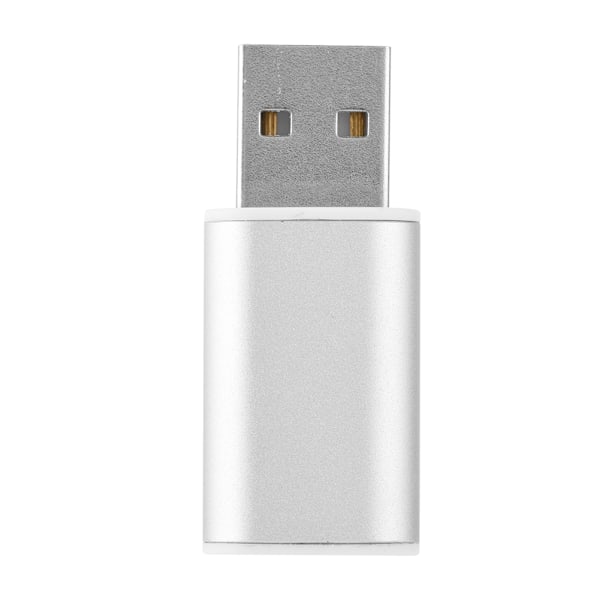 Extern USB 2.0 till 3,5 mm stereo ljudkort mikrofonadapter högtalare (silver)