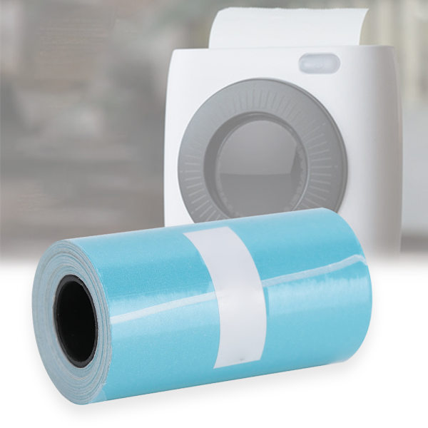 6 rullar blå 57x30mm termiskt papper självhäftande termiskt utskriftskvittopapper