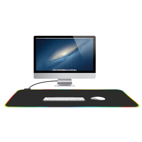 RGB Farverig Lys USB Åndedræt Baggrundsbelyst Musemåtte Gaming Musemåtte