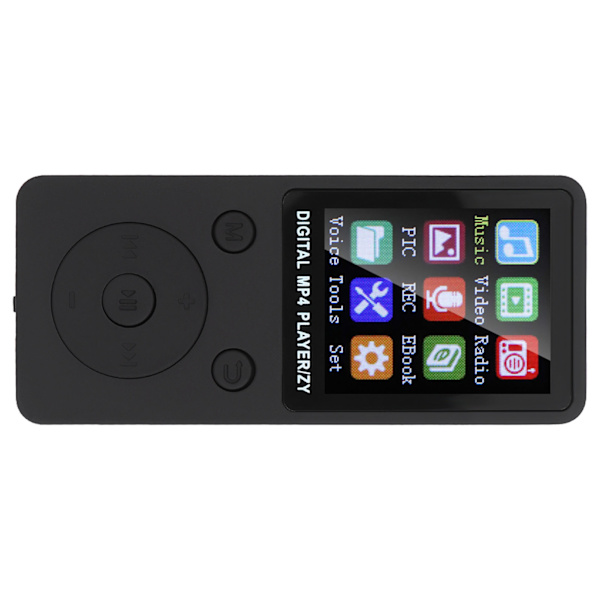 T1 Musik MP3 MP4 Afspiller 8G Bluetooth Understøtter 32G Hukommelseskort Runde Knapper Sort