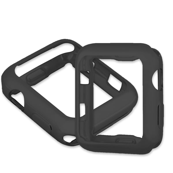 För Apple Watch 3:e generation iWatch 42mm Slim Soft TPU skärmskyddsöverdrag (svart)