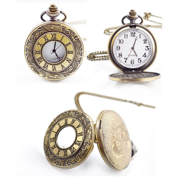Vintage roomalaisilla numeroilla mittakaavallinen kvartsitaskukello watch , pronssilla