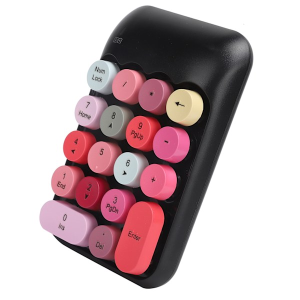 2.4G 18-tasters trådløst mekanisk numerisk tastatur til notesbog og stationær computer (sort multifarvet)