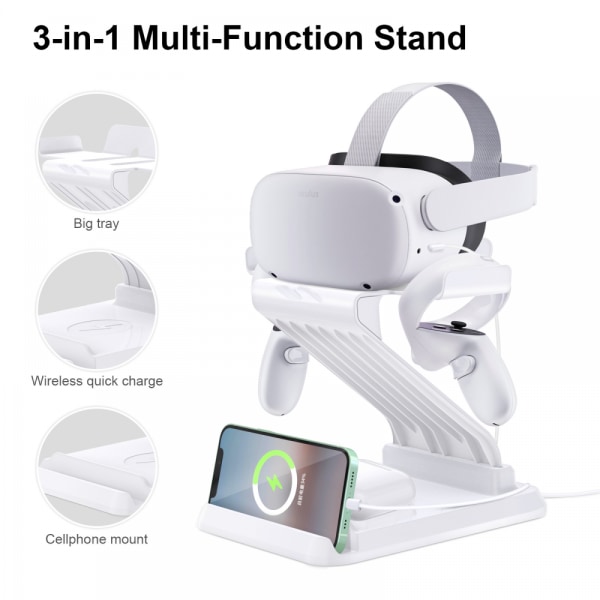 VR stand, VR display stand charging station, fast and safe Psvr controller charger for Oculus Quest2 VR headphones