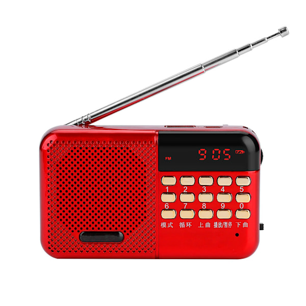 PW Cut Memory Stereo FM-radio U-skiva/TF-musik Mini USB FM-radiohögtalare med 24-timmars standby