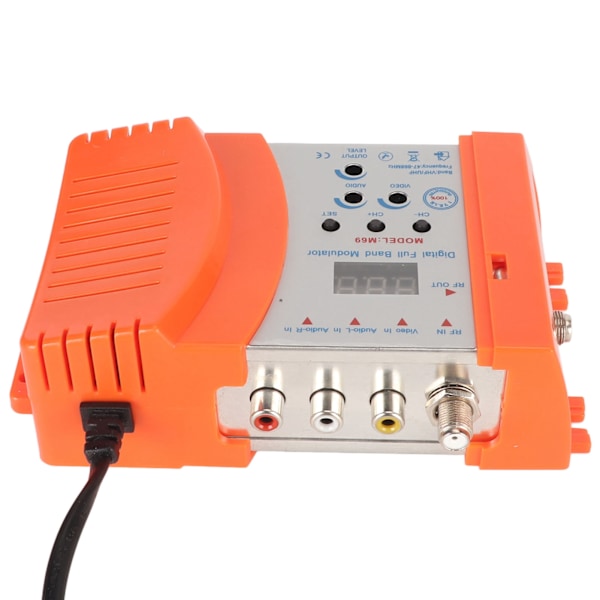 AV till RF-modulator Stöd VHF UHF PAL NTSC TV-länk Modulator med digital display för Set Top Boxes 90‑240V EU-kontakt
