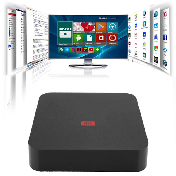 Til MXQ PRO 4K RK3229 1+8G WiFi BT STB TV Box HD Smart Media til Android 7.1