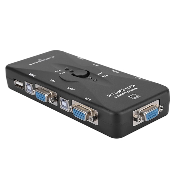 4-Port USB 2.0 KVM VGA/SVGA Monitor Hub Datorväxel Box Adapter Enheter för PC Tangentbord Mus