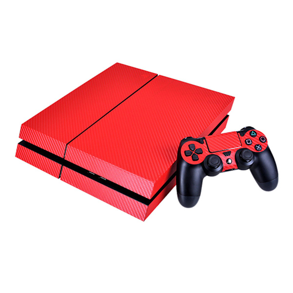 Beskyttende hudfilm klistermærke cover til Sony PlayStation 4 PS4 controller konsol rød