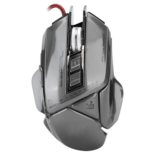 Gaming Mus Wired USB Optisk Mekanisk 7D Programmerbar 4 Farger Lys Datamus Sølv Grå