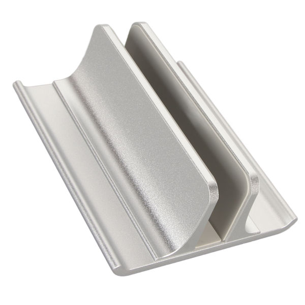 Vertikal Laptop Stativ 3 i 1 Aluminiumlegering Justerbar Storlek Platsbesparande Laptop Hållare för Max 17,3in Laptop Silver Färg