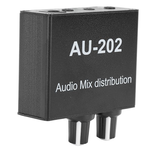 Stereo Mikser 2 inn 2 ut Lav Støy Uavhengig Volumkontroll 3,5 mm Liten Lydmikser for Hodetelefon DC 5‑24V
