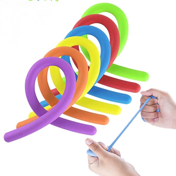 Elastisk Jelly Rope Nudler Tykk gummi Pixie Sensorisk lekesett for beroligende avslappende barn Bursdagsfest gaver og premier